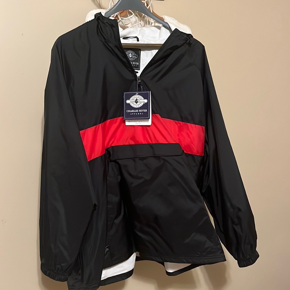 Charles River Nylon/Flannel Quarter Zip Pullover 3XL NWT